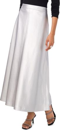 Vince Camuto Faux Leather A-Line Skirt in Silver at Nordstrom, Size X-Small