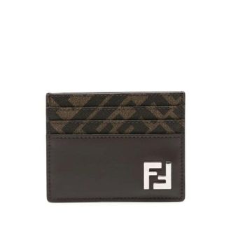 Fendi Wallets & Cardholders, male, Brown, Size: ONE SIZE Squared FF Card Holder