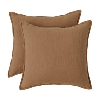 Febronie Funda de almohada (x2) lino avellana 65x65