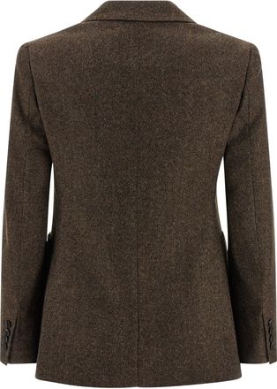 Max Mara Womens Brown Virgin Wool Blazer Clothing