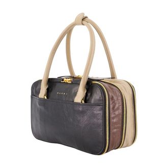 Marni Womens Bauletto Shoulder Bag Black Calfskin