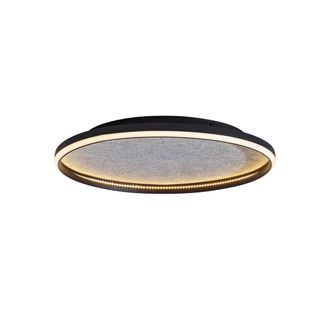 QAZQA Qazqa - Dise&ntilde;o Plaf&oacute;n De Dise&ntilde;o Negro Con Fieltro Con Led Regulable En 3 Pasos - Xavi Felt Aluminio /met&aacute;lica /felt Redonda Incluye Led Max. 1 X 40 Wa