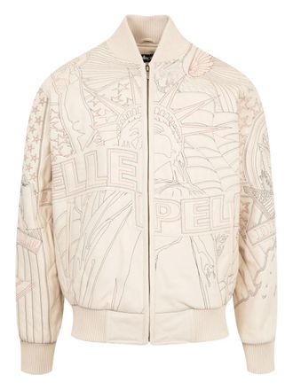 Who Decides War by Ev Bravado x PP Monument leather jacket - men - Calf Leather - L - Neutrals
