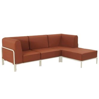 Oviala Conjunto modular de jard&iacute;n bajo para 4 personas terracota