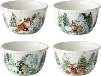 Certified International Winter Cabin Set Of 4 Ice Cream Bowls