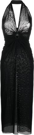 Fisico Halterneck Strandjurk - Dames - Feestkleedjes - Zwart - M - Kleedjes