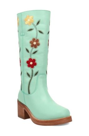 Dingo Bloom Embroidered Boot in Mint at Nordstrom, Size 9.5