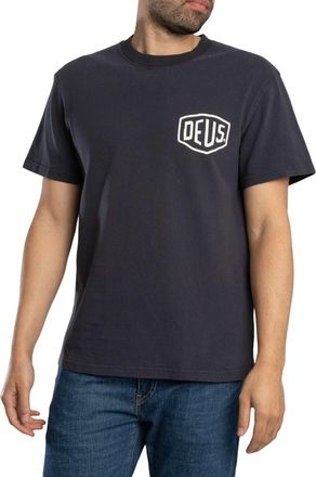 Deus Shield Garment Dyed T-Shirt, Zwart