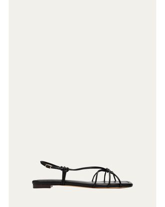 Loeffler Randall Karly Strappy Flat Leather Sandals