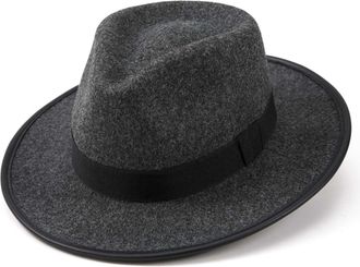 ICEGREY Panama Hat for Women Men Wide Brim Fedora Beach Sun Hats Plus Size Dress Cap, Dark Grey