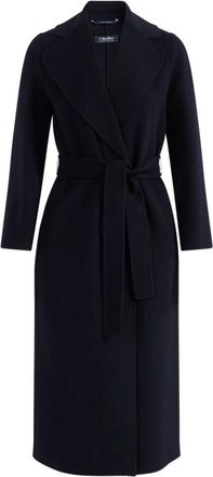 Max Mara Poldo Jas - Dames - Jas met riem - Blauw - 3XS - Wol - Jassen
