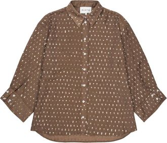 Munthe Lusty Top - Dames - Overhemden - Bruin - XS - Overhemden