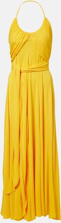 Alaia Ala&iuml;a Draped halterneck jersey maxi dress