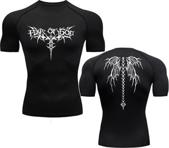 Generic Mens Compression Running T-Shirt Fitness Tight Short Sleeved T-Shirt Training Jogging Shirt Gym Sportswear Quick Drying,1,L