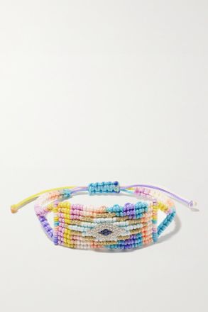 Diane Kordas Bracciale In Corda Intrecciata Con Diamanti E Zaffiri Evil Eye - Blu