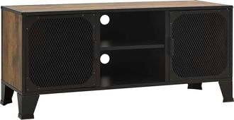 vidaXL Vidaxl - Mueble De Tv Metal Y Mdf Marr&oacute;n R&uacute;stico 105x36x47 Cm