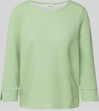 Tom Tailor Regular Fit Sweatshirt mit 3/4-Arm in Hellgruen, Gr&ouml;&szlig;e S