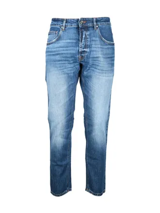 Don the Fuller Straight-Cut Blue Denim Jeans with Classic Five-Pocket Design