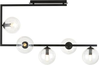 Wonderlamp Plafón de techo estilo moderno con 5 esferas transparentes