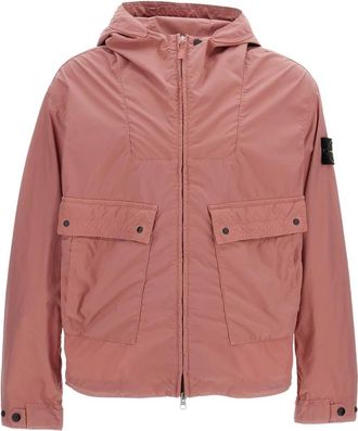 Stone Island Light Jackets, male, Pink, Size: XL Parka corto