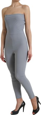 Dolce & Gabbana Womens Gray Nylon Strapless Bodycon Jumpsuit Dress Polyester Elastane