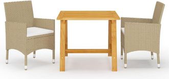 vidaXL Juego De Comedor De Jard&iacute;n De 3 Piezas Beige Vidaxl