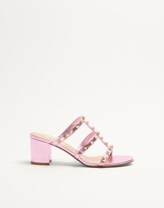 Valentino Garavani Sandalo Slide Rockstud In Nappa Laminata 60Mm Donna GIACINTO 36.5