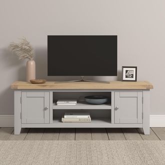 Seconique Windsor Straight TV Unit (Fully Assembled) in Light Grey
