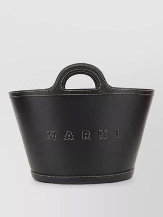 Marni tropicalia small leather tote bag