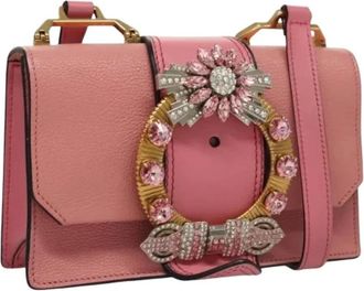 Miu Miu Pre-owned Handbags, female, Pink, Size: ONE SIZE Pre-owned Leather Shoulder Bag