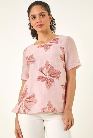 Roman Floral Embroidered Top