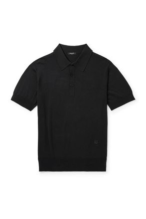 Balmain Logo-Embroidered Silk-Blend Polo Shirt