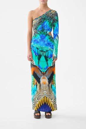 Camilla One Shoulder Jersey Cut Out Dress in Jungle Flight at Nordstrom, Size Xx-Small Au