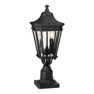 Netlighting Cotswold Lane 2 Light Medium Outdoor Pedestal Light Black IP44 E14