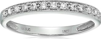 Vir Jewels 1/6 cttw Petite Diamond Wedding Band in 10K Gold with Milgrain