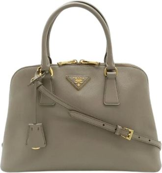Prada Pre-owned Handbags, female, Beige, Size: ONE SIZE Pre-owned Saffiano 2way bag