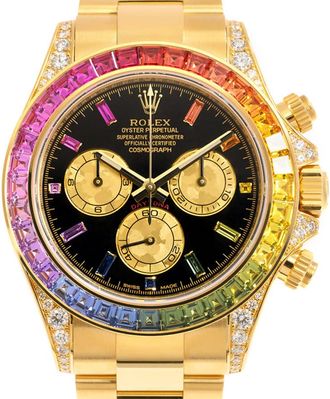 Rolex Daytona Chronograph Automatic Chronometer Diamond Black Dial Mens Watch 116598RBOW-2023