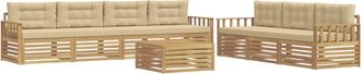 vidaXL Conjunto De Sof&aacute;s De Exterior 8 Uds. Y Beige Poli&eacute;ster Vidaxl