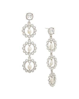 Oscar De La Renta Oscar De La Renta Crystal Disc Triple Earrings