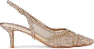 Carvela Womens Fantastico Sling Heels - Gold Fabric - Size UK 8