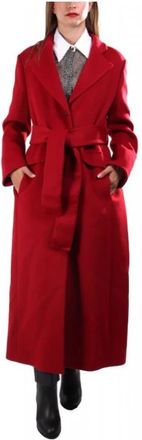 Marella Coats - Dames - Jas met riem - Rood - S - Leer - Jassen