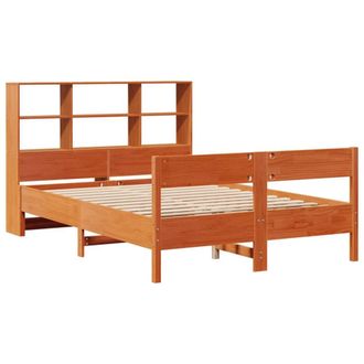 Berkfield Home Decorative Bookcase Bed without Mattress Wax Brown 140x190cm Soli | Size: 140x190 cm