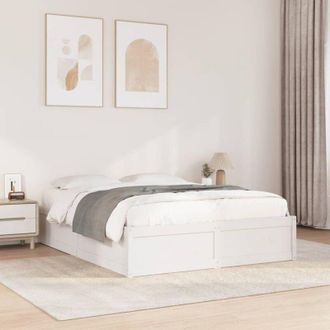vidaXL Vidaxl - Estructura De Cama Sin Colch&oacute;n Madera De Pino Blanca 140x190 Cm