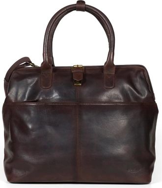 Howard London Laptop Bag Ken - Heren - Laptoptassen - Bruin - ONE Size - Leer - Tassen