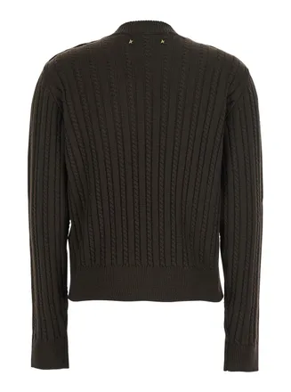 Golden Goose Cable-Knit Crewneck Sweater - Brown