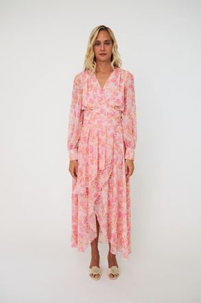 Cras Romancecras Floral Maxi Dress in Cloudy Flower at Nordstrom, Size 12