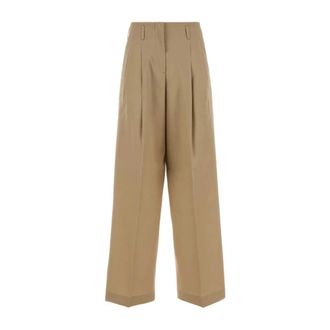 Golden Goose Wide Trousers, female, Beige, Size: 2XS Flavia Wide-Leg Pant