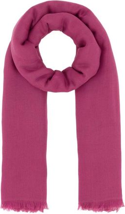 Max Mara Jacquard Sjaal met Franjes - Dames - Wintersjaals - Roze - ONE Size - Katoen - Accessoires