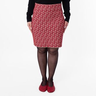Burberry B Charm Jacquard-Pattern Skirt, Size Medium