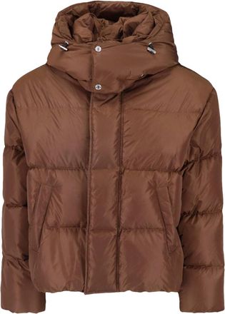 Dsquared2 Brown Technical Fabric Hooded Down Jacket